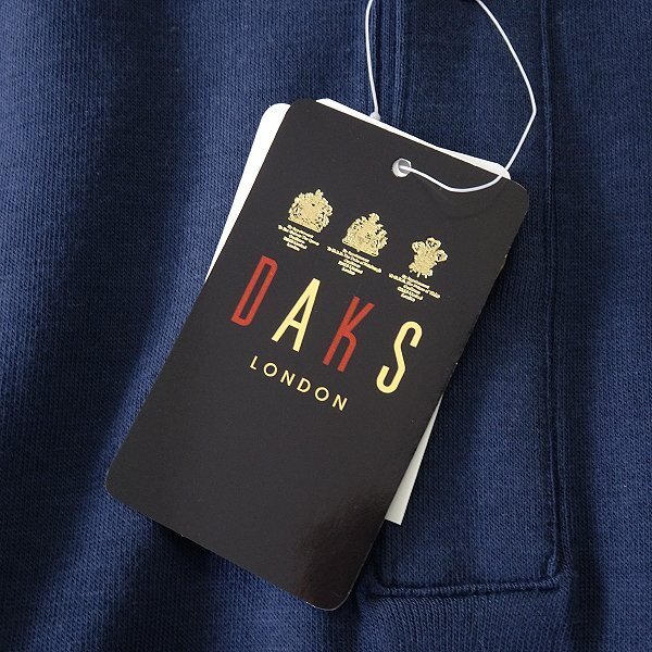 新品 ダックス スムース ジャージー スタンドカラー ハーフボタン カットソー M 紺 【I45623】 DAKS LONDON 日本製 メンズ スウェット_画像9