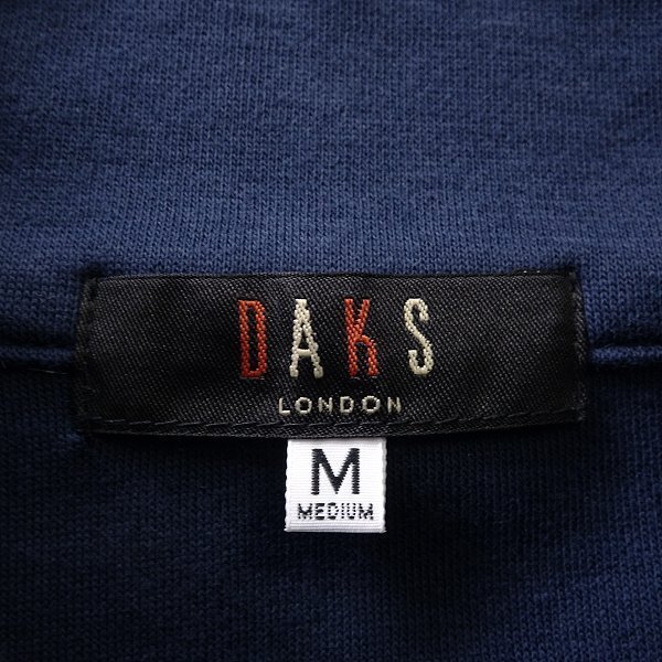 新品 ダックス スムース ジャージー スタンドカラー ハーフボタン カットソー M 紺 【I45623】 DAKS LONDON 日本製 メンズ スウェット_画像10