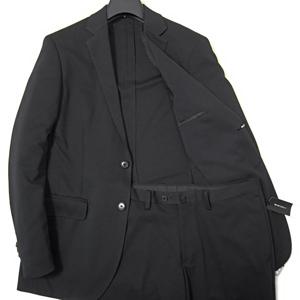 新品 スーツカンパニー 春夏 ストレッチ ジャージー スーツ AB7 (幅広LL) 黒 【J42581】 メンズ ジャケット パンツ ウォッシャブル サマー_画像2