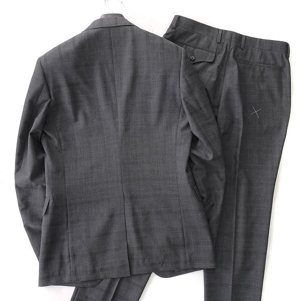 新品 スーツカンパニー BIELLANO FINISH シャドーチェック 2パンツ スーツ YA7(細身LL) 灰 【J54771】 180-8D メンズ ウール 洗濯可 サマー_画像3