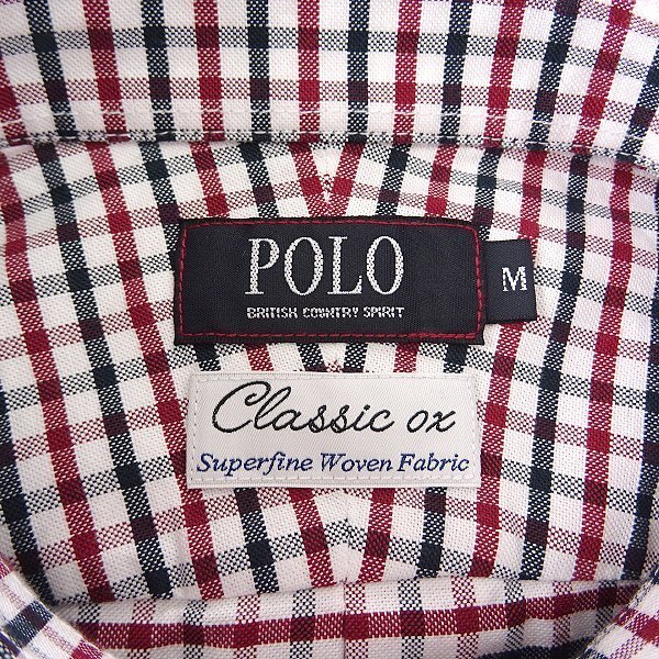 新品 POLO BCS ポロ クラシック オックス チェック BD シャツ L 赤 紺 白 【NXE070_130】 メンズ オックスフォード コットン ボタンダウンの画像8