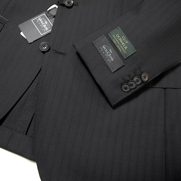  new goods sa Bill low do-meru cloth stripe wool suit A7 (LL) black [J59059] SAVILE ROW DORMEUIL spring summer sa vi ru low men's -stroke re