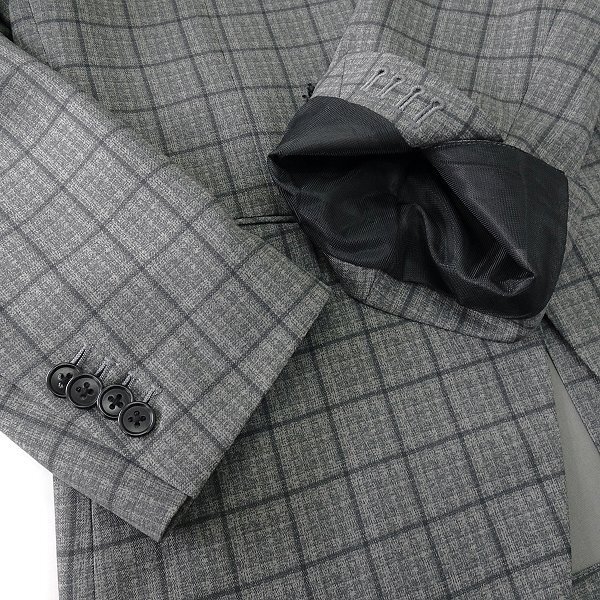  new goods suit Company Komatsu mate-reAIRTECH check 2 pants suit AB5( wide width M) ash [J52236] THE SUIT COMPANY 170-4D spring summer men's 