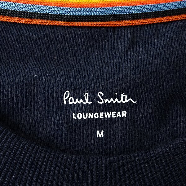  новый товар Paul Smith художник полоса обратная сторона шерсть тренировочный футболка L темно-синий [I44128] Paul Smith мужской джерси - стрейч 