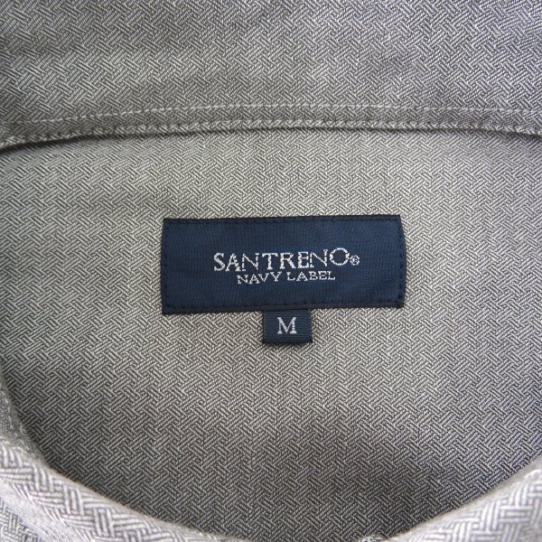 新品 サントレノ NAVY LABEL ドビー シャンブレー ストレッチ BD シャツ M 灰 【AHE300_440】 SANTRENO メンズ ボタンダウンの画像8