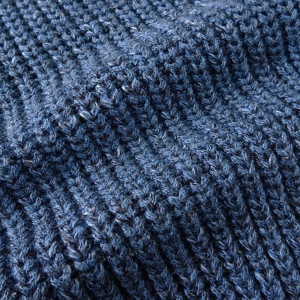  новый товар 3.6 десять тысяч Macintosh London Италия хлопок лен ребристый вырез лодочкой вязаный M синий [I59019] весна лето мужской linen стирка возможно свитер 