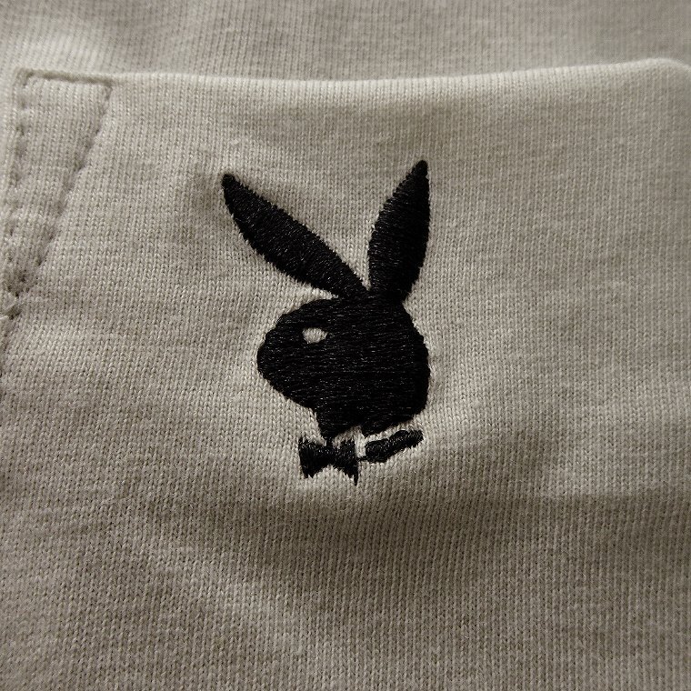 新品 プレイボーイ 24年春夏 バニー ロゴ 刺繍 カットソー LL 【41028_16】 PLAYBOY ロンT ポケT 長袖 ポケット Tシャツ メンズ_画像6