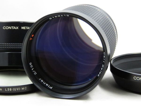 [21939Y4]★完動品★CONTAX Carl Zeiss Planar 135mm F2 T* MMG 純正フィルター・フード付きの画像3