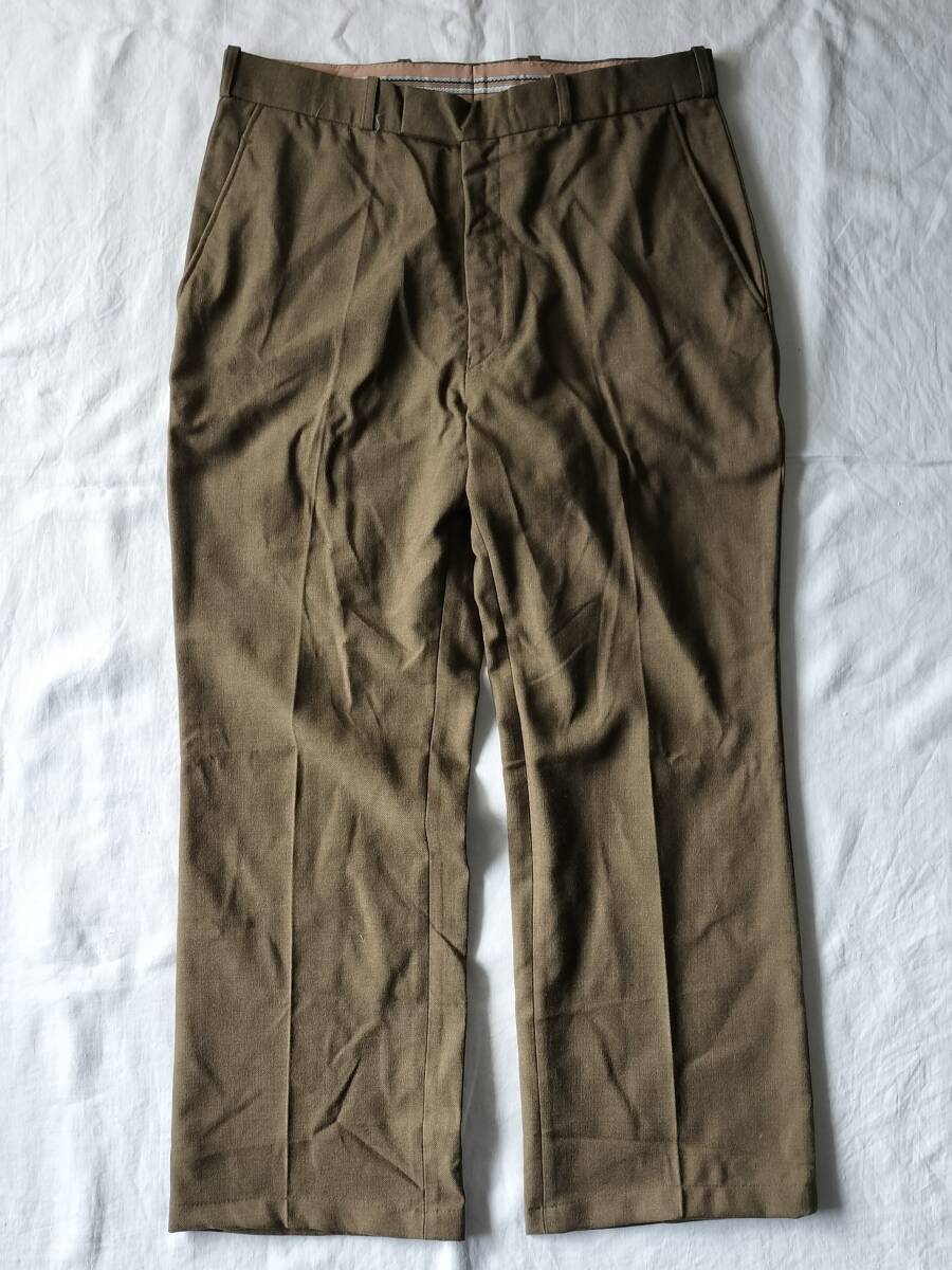 1982年製 ベルギー軍 トラウザー スラックス ミリタリーパンツ ヴィンテージ ユーロミリタリー Europe vintage 軍服 カーキ 美品 希少_画像1