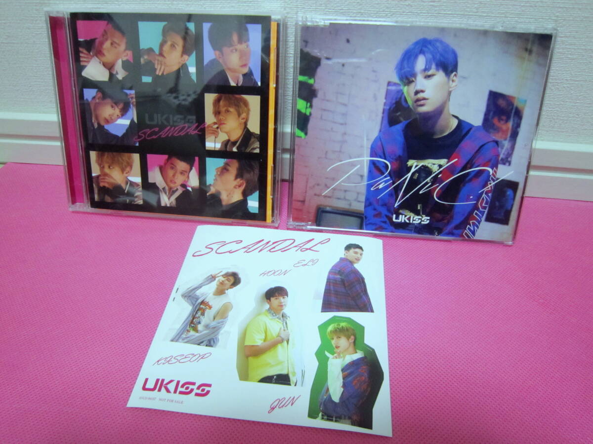 K-POP♪ U-KISS ユーキス 日本盤CD2点まとめて！／「PaNiC!」ジュン JUN Var.／「SCANDAL」 ステッカー付
