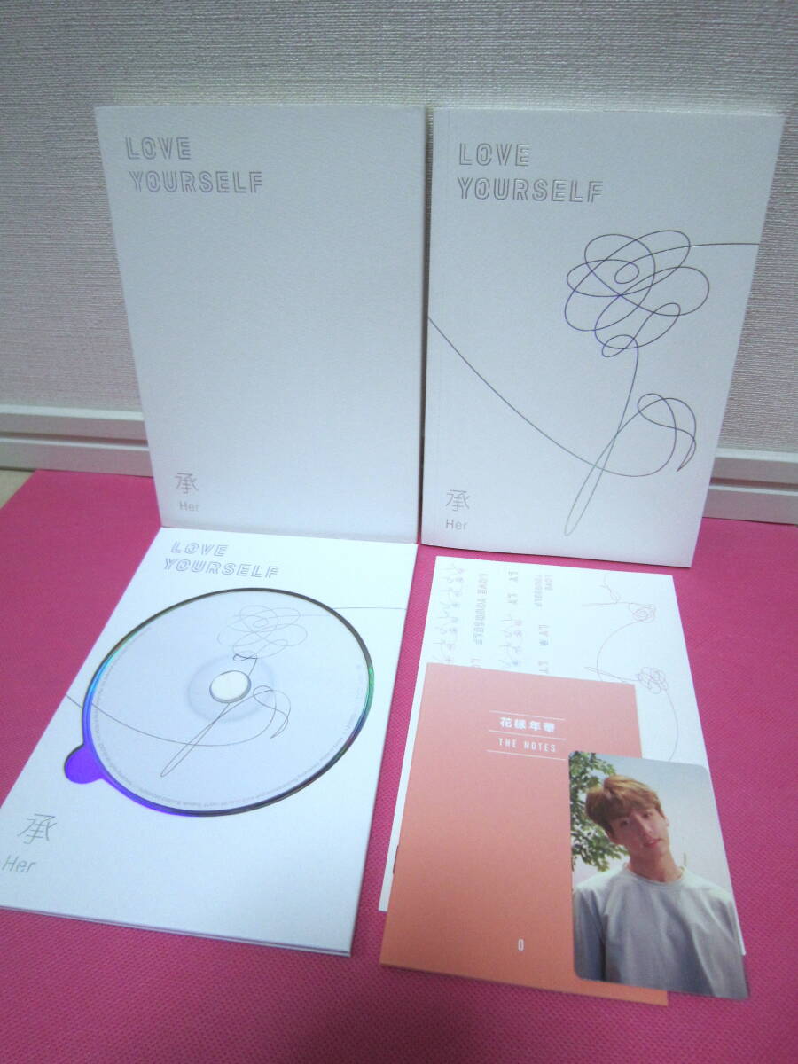 K-POP♪ BTS 防弾少年団 5th Mini ALBUM「LOVE YOURSELF 承 Her」O Ver. 韓国盤CD＋ジョングク トレカ 他／廃盤！ディスク良好！_画像3