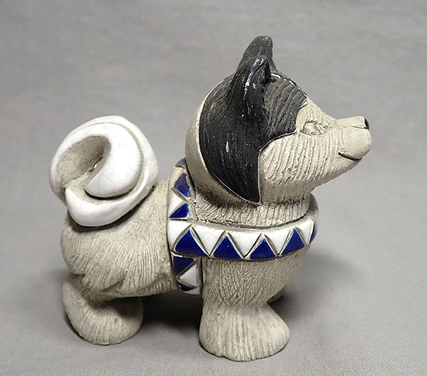【ウルグアイ製 リンコナダ ハスキー犬の置物 オブジェ】ハンドメイド 陶器人形 インテリア_画像4