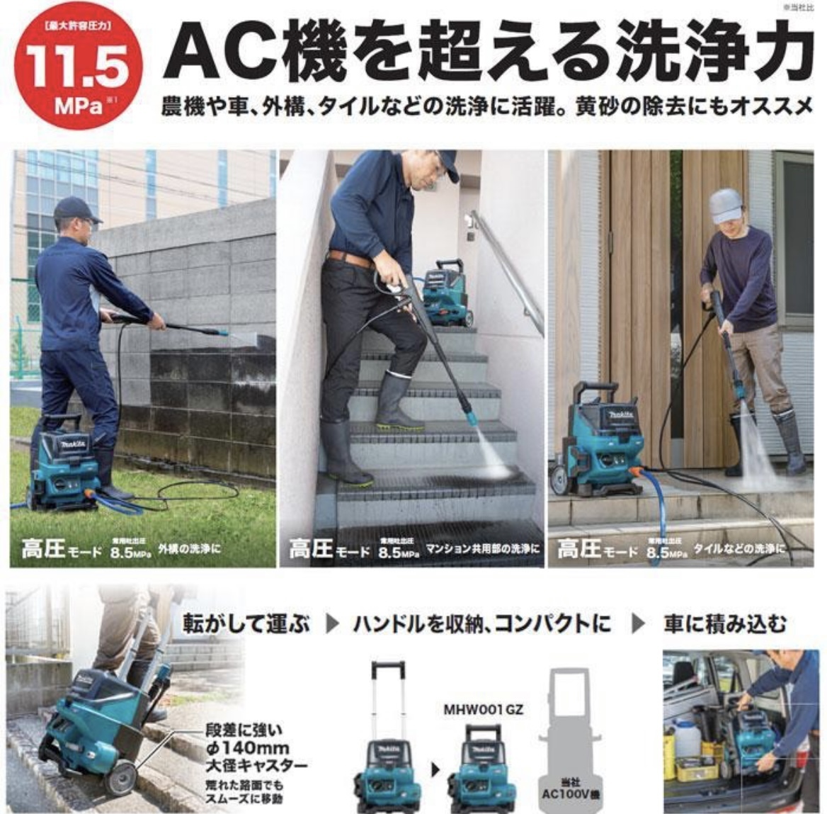 [ new goods unused goods ]makita Makita 40Vmax rechargeable high pressure washer MHW001GZ power tool body only 1973