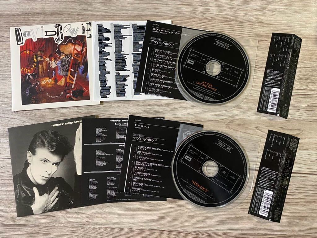 美品 稀少日本盤2枚セット　完全生産限定　デヴィッド・ボウイ DAVID BOWIE NEVER LET ME DOWN+HEROES ヒーローズ　紙ジャケット　送料無料