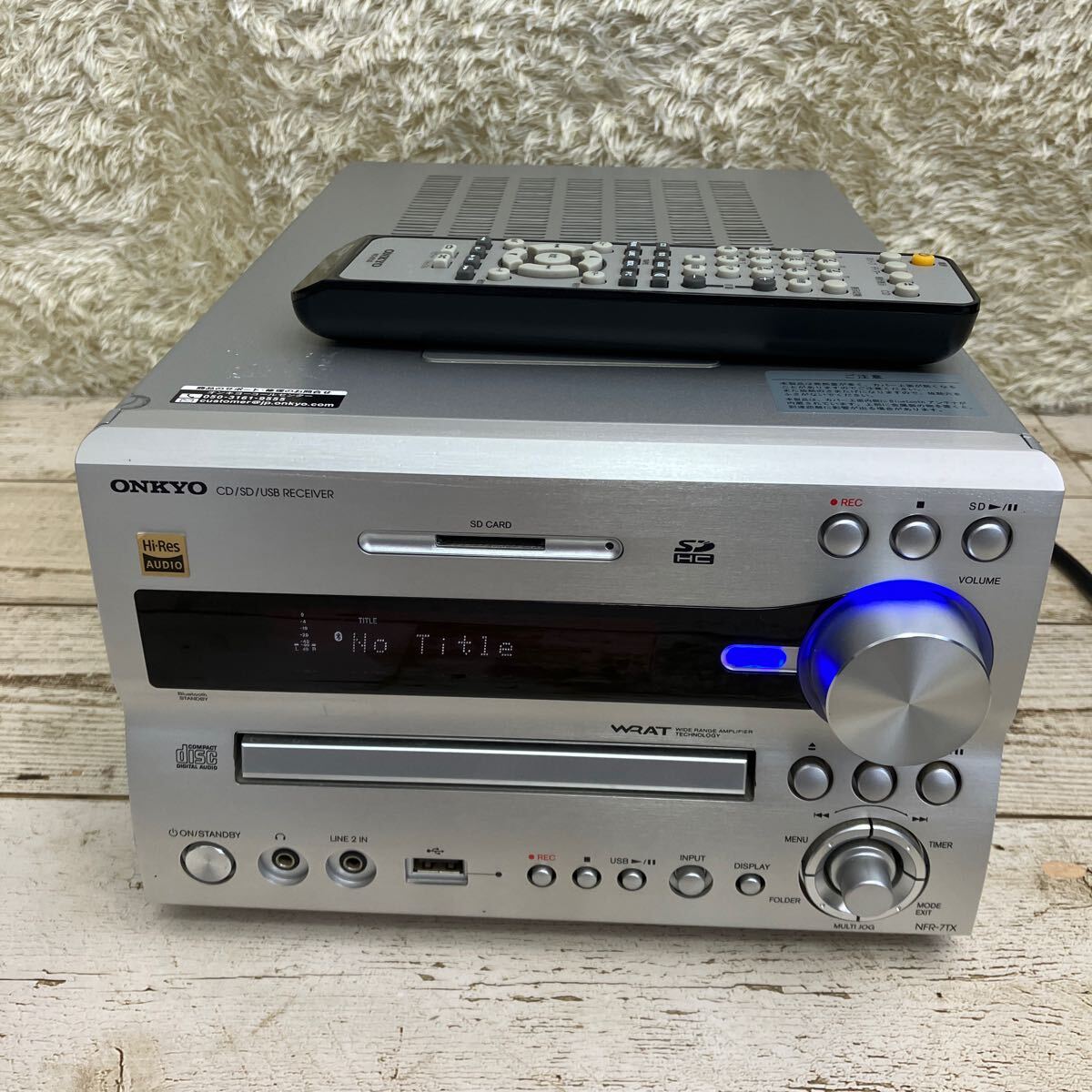 ONKYO NFR-7TX リモコン付き 簡易動作 ジャンク_画像1