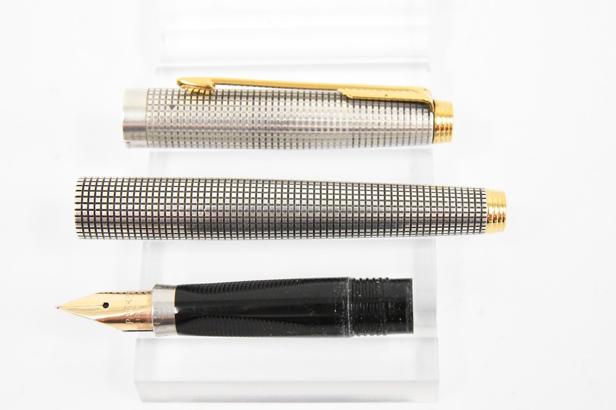 PARKER パーカー STERLING CAP&BARREL スターリングシルバー 14K POINT F 全金 万年筆 20748070_画像4