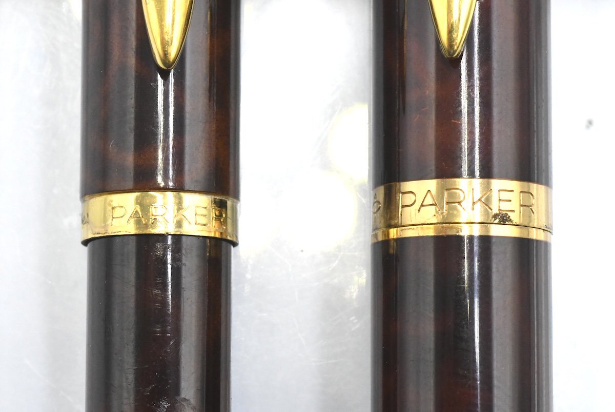 PARKER パーカー Laque ラクエ ブラウンマーブル 14K-585 XF 万年筆 ボールペン セット 20775294の画像10
