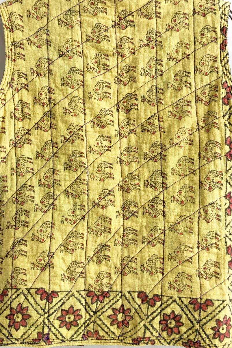 [70\'s Vintage / Индия ручная работа ] блок принт лоскутное шитье стеганое полотно лучший / женский / верблюд рисунок /hipi-(OM-2112-1a)