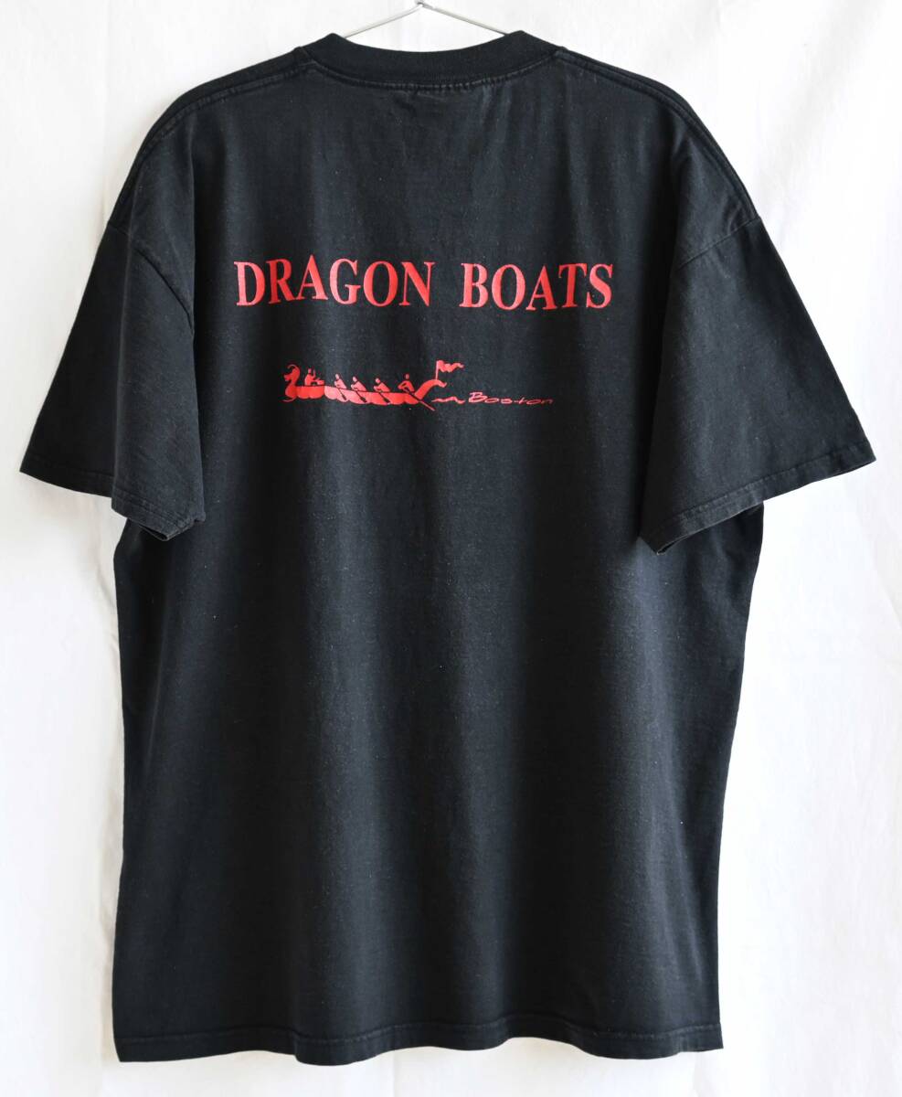  быстрое решение [90\'s Vintage / Lee] край ../ DRAGON BOATS Boston официальный футболка /XL/ черный / коричневый i потребности /olientaru(p-242-12)