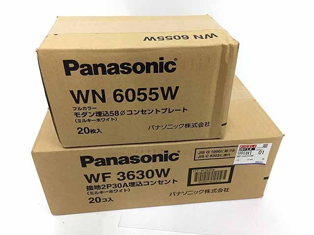 Panasonic コンセントプレート 20枚 埋込コンセント 20枚 ミルキーホワイト セット WN6055W WF3630W C16-16_画像1