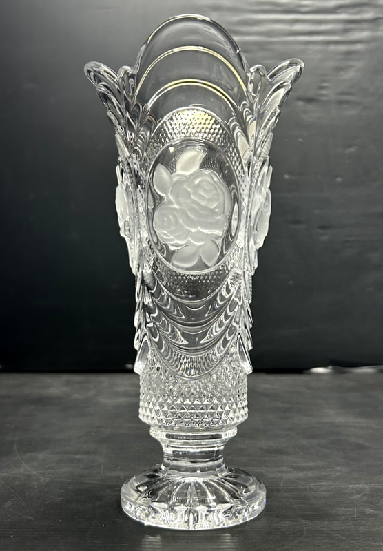 未使用美品 クリスタルガラス 花瓶/フラワーベース 2種セット KAMEI GLASS/カメイガラス KAGAMI CRYSTAL/カガミクリスタル 花器/花入の画像3