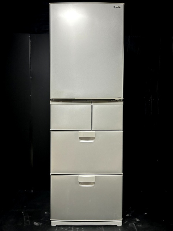 微美品動作良好 SHARP シャープ 411L 5ドア ノンフロン冷凍冷蔵庫 SJ-ES41S-S 右開き/自動製氷機能/ナノ低温脱臭触媒_画像2