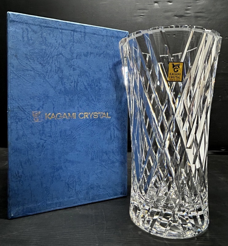 未使用美品 クリスタルガラス 花瓶/フラワーベース 2種セット KAMEI GLASS/カメイガラス KAGAMI CRYSTAL/カガミクリスタル 花器/花入の画像7