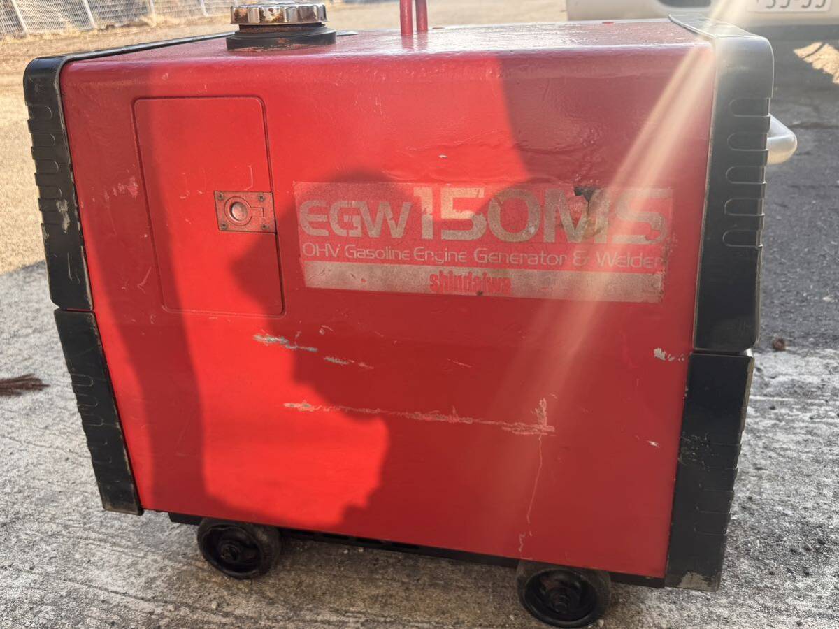 Shindaiwa 防音型エンジン発電機兼用溶接機 EGW150MS 無鉛ガソリン 乾燥質量93kg 現状品の画像2