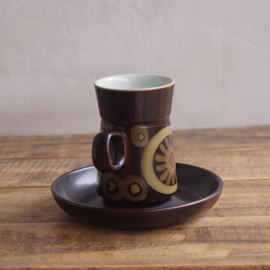 デンビー アラベスク コーヒーカップ ソーサー イギリス ヴィンテージ 食器 DENBY Arabesque レトロ モダン #231217-5 陶器 おしゃれ_画像4