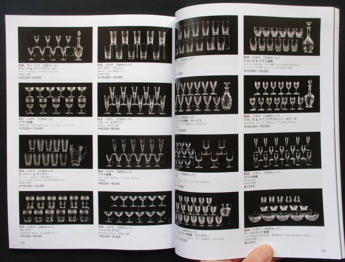 競売目録/2023.6●800点の売買データ 　＊バカラ:ワイングラスやタンブラー(セット)、シャンデリア等 56点掲載　ラリック社、サン・ルイ他_画像2