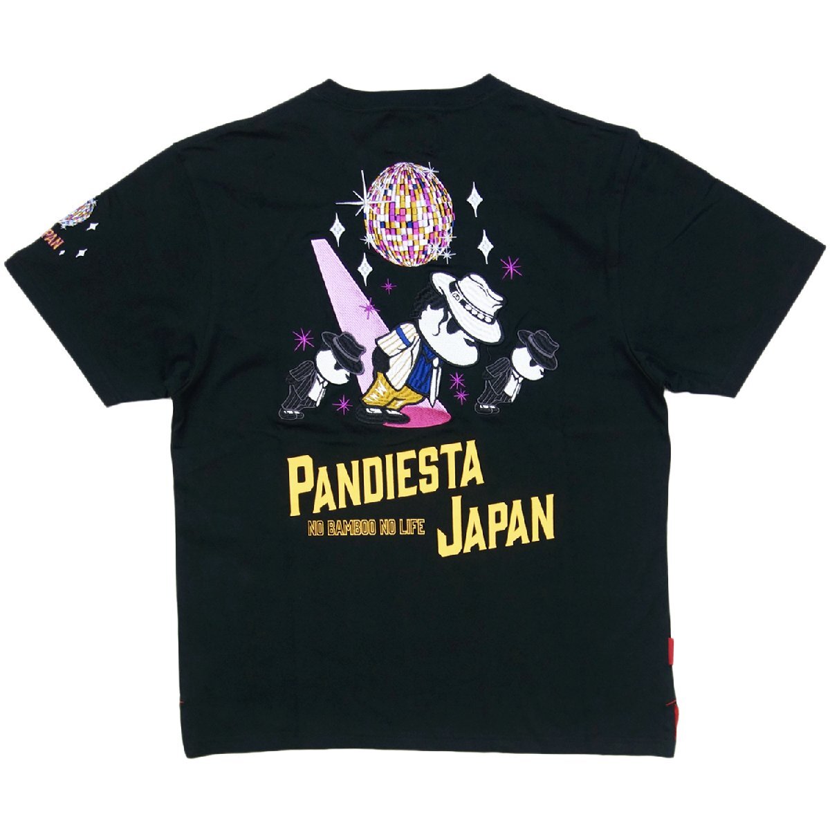 送料無料 パンディエスタ 3L (XXL) 554853 半袖 Tシャツ 黒 PANDIESTA JAPAN マイケル ジャクソン 半T 丸首 パンダ 熊猫 メンズ 新品 JF