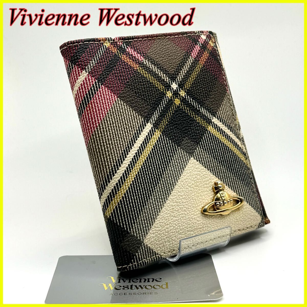【美品】Vivienne Westwood ヴィヴィアンウエストウッド 三つ折り財布 ウォレット オーブモチーフ マルチカラー
