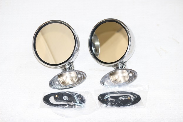  new goods Rover Mini polish racing door mirror old car clear Flat lens left right set CMR-45LH/CMR-45RH