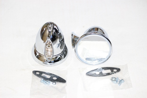  new goods Rover Mini chrome racing mirror cannonball type old car clear Flat lens 2 piece set CMR-06