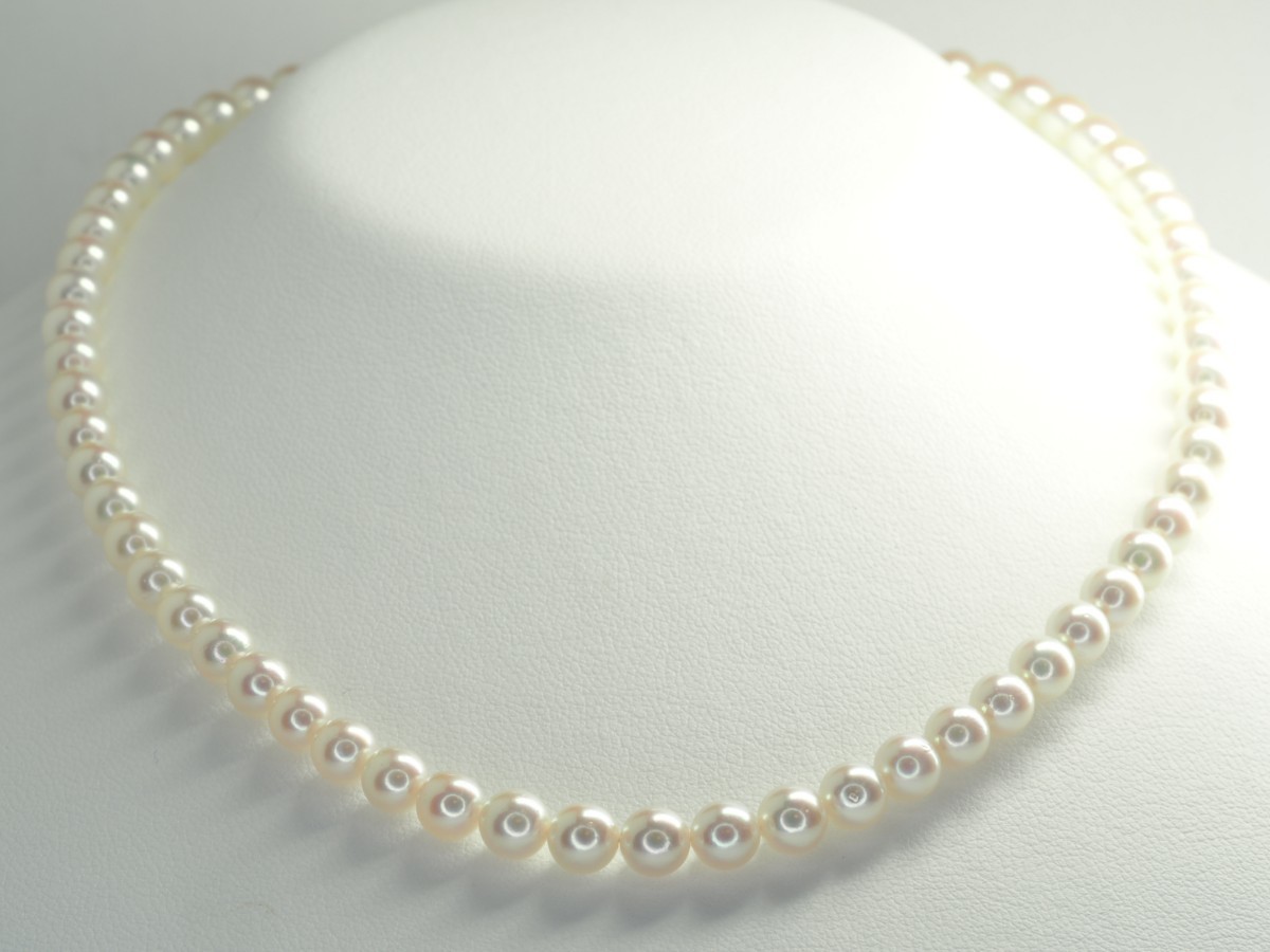 545 田崎真珠　TASAKI　タサキ　極上良質天然アコヤパール真珠ネックレス　ルビー　5.5mm～6.0mm珠ご希望の方にタサキの箱をお付け致します_画像7