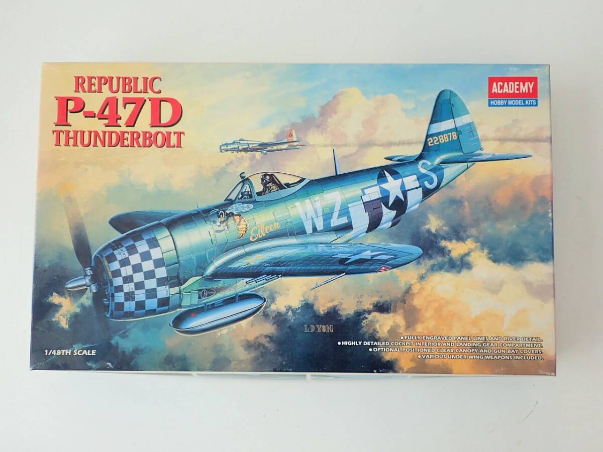 ACADEMY/SUNNY/1/48/アメリカ陸軍航空隊リパブリックP-47Dサンダーボルト戦闘機/未組立品/K326-47の画像1