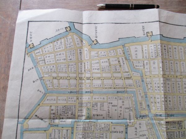 嘉永3年　板元麹町近江屋館　日本橋南芝口橋築地辺地図戦後再刻版62×44　M951_画像5