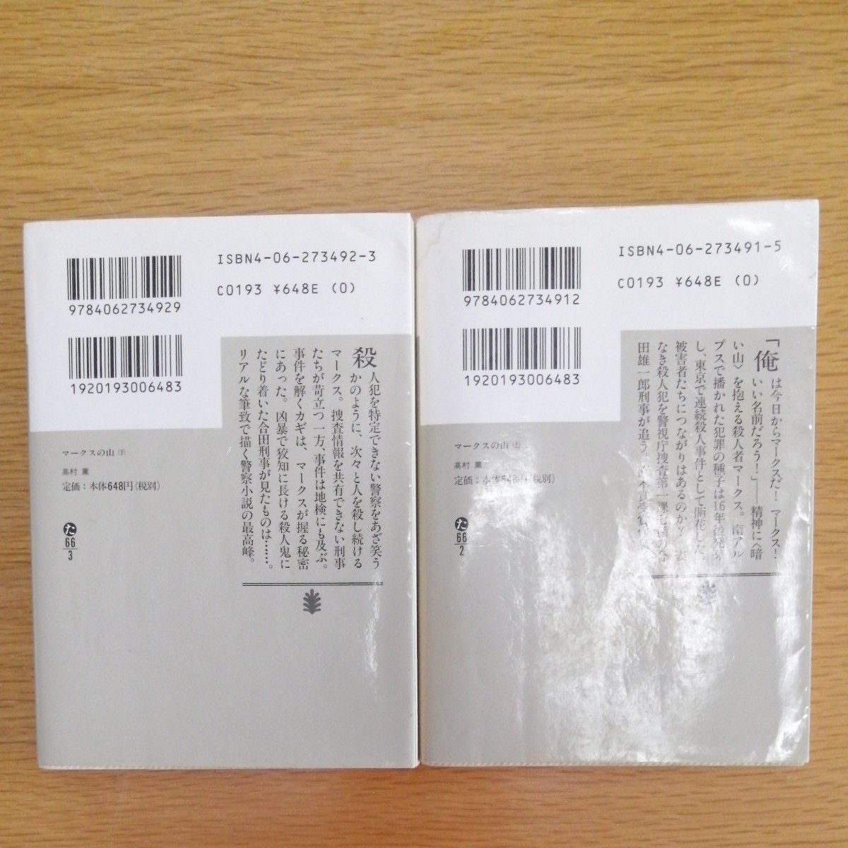 高村薫　マークスの山　 上下2冊セット　講談社文庫