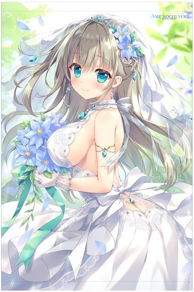 【逸品】 あめとゆき エメラルドちゃん WスエードB2タペストリー(全年齢ver.)/あめ のち ゆき タペストリー