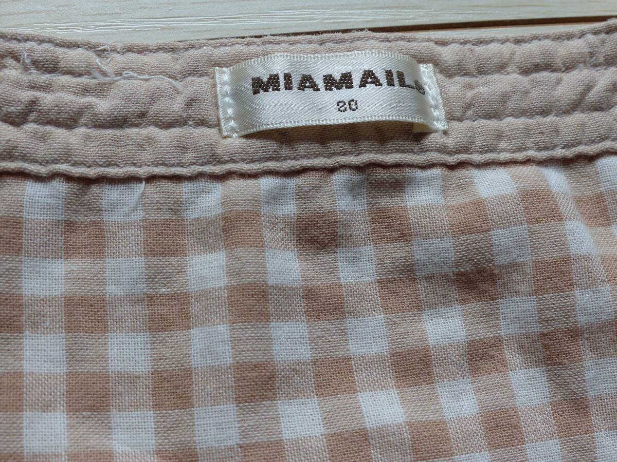 MIAMAIL ミアメール コットン ジャンパースカート ベージュ 刺繍入り USED!! 送料１８５円 !!_画像3