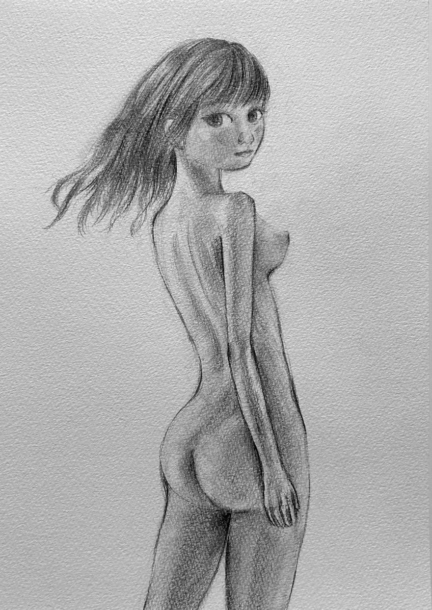裸婦像美人画鉛筆画_画像3