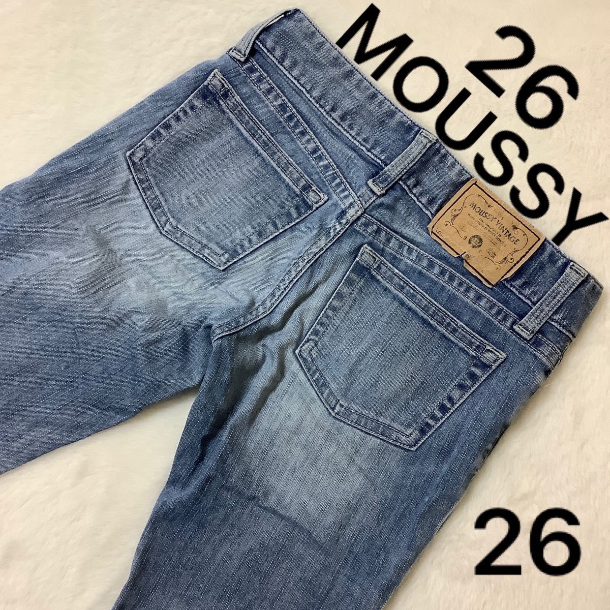 希少】 MOUSSY デニム 26 ローライズ 26inch ライトブルー 希少】 MOUSSY デニム 26 ローライズ 26inch ライトブルー