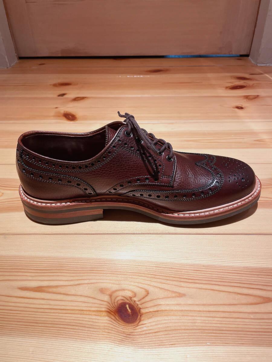 超希少 新品未使用品 CROCKETT & JONES BANGOR クロケット&ジョーンズ サイズ6.5E 365ラスト 特殊レザーウイングチップ 革靴 外箱付_画像5