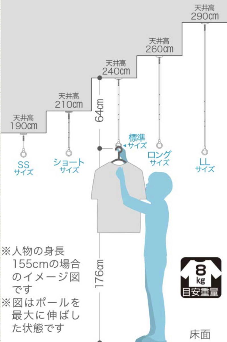 ホスクリーン【SPC-W】2本組 川口技研 室内用物干金物【新品】の画像3