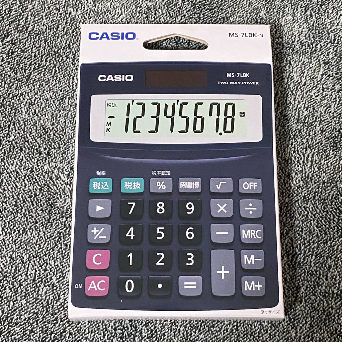 新品 CASIO カシオ 電卓 MS-7LBK-N 税計算 時間計算 計算状態機能付き 8桁 送料無料 送料込の画像4