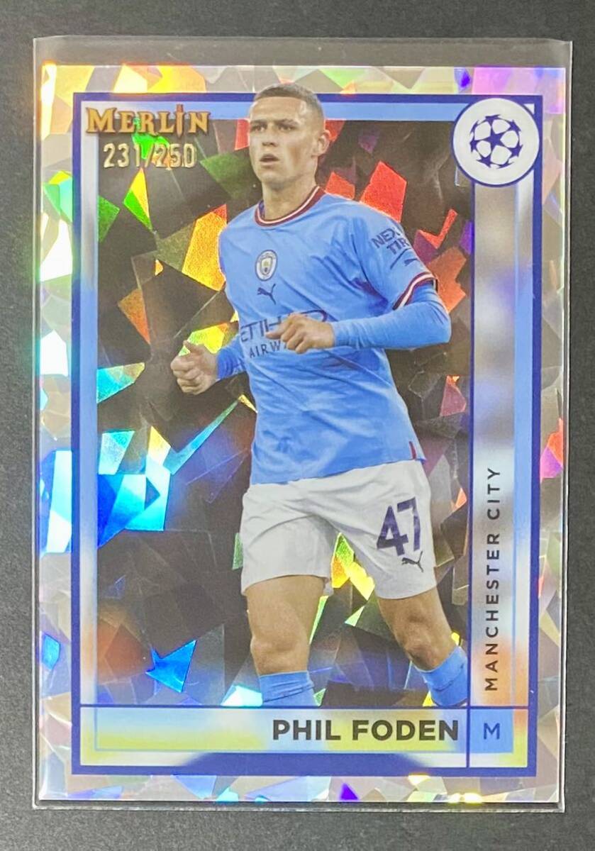 Phil Foden - Manchester City Atomic #/250 2022-23 Topps Merlin Chrome UEFA Club Competitions Soccer の画像1