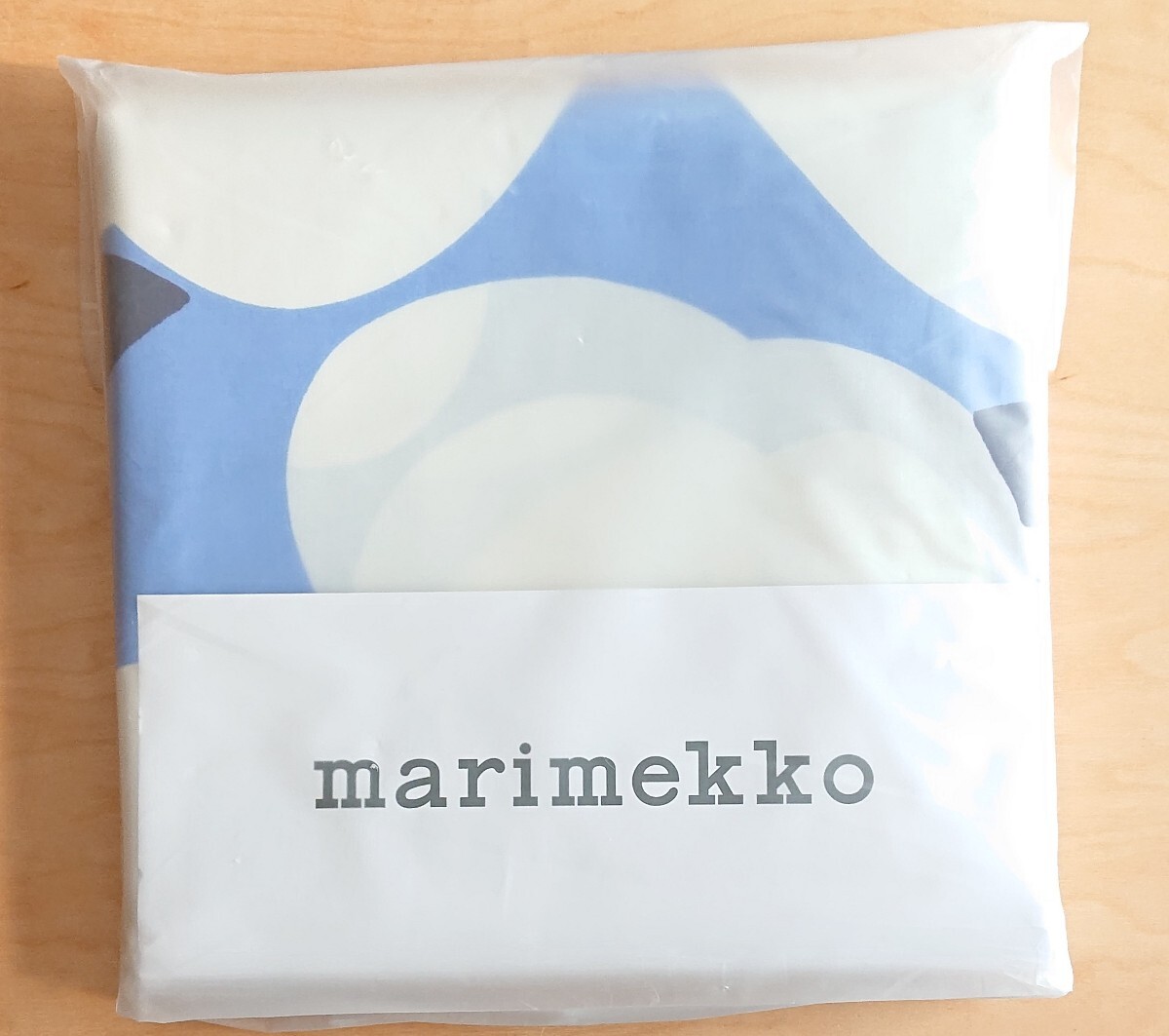 新品★marimekko マリメッコ ベッドリネン 掛け布団カバーマーク ウニッコ ライトブルー コットン ダブル 210×210 ファブリック
