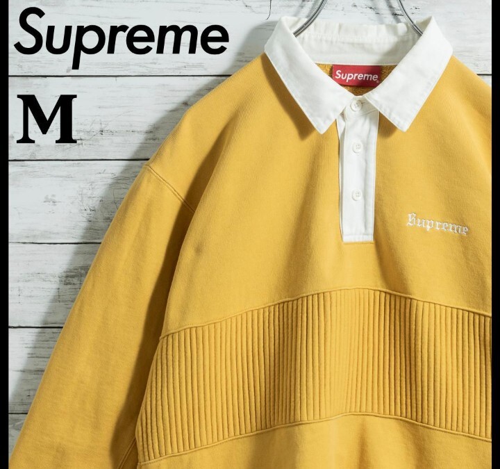 Supreme 17fw スウェット ラガーシャツ Mサイズ MサイズSupremeシュプリーム Rugby Sweatshirtスウェットシャツ