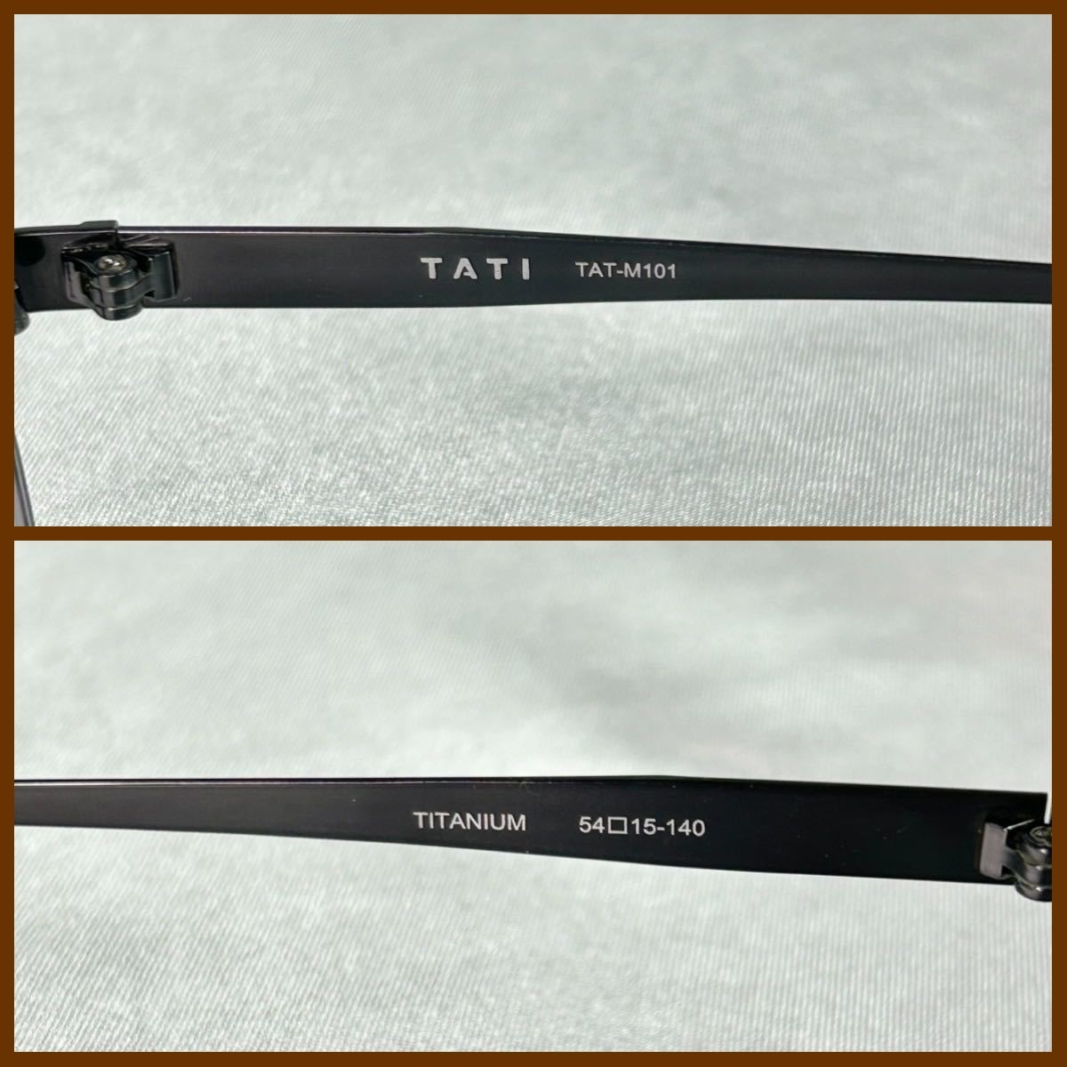 達（TATI） チタン メガネフレーム TAT-M101 スクエア メタル ダークグレー 日本製 高品質 眼鏡市場 美品 ケース付き タチ 送料無料_画像8