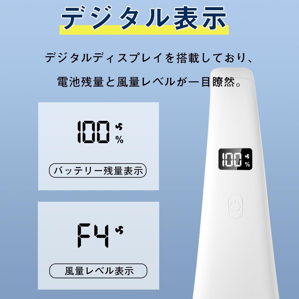 携帯扇風機 羽なし ネックファン LCD液晶ディスプレイ 小型扇風機 軽量 風量4段階調節 静音設計 熱中症対策 通勤通学